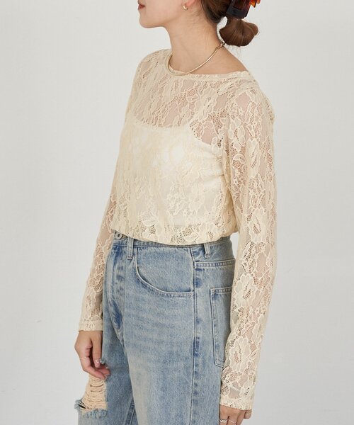 SHENERY（シーナリー）の「レースプルオーバー（Tシャツ/カットソー・レディース・ホワイト/ベージュ/ブラック・FREE）」の18枚目の写真