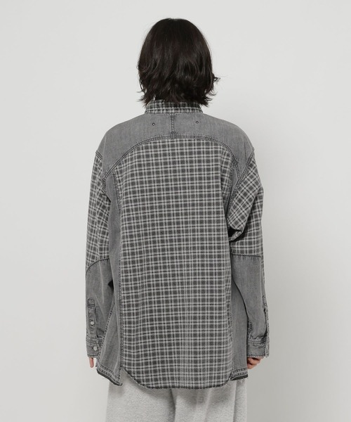 NKJ 2026SS] ワークデニムチェックシャツ（シャツ/ブラウス）｜niko