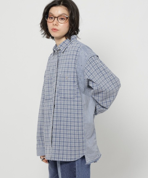 NKJ 2026SS] ワークデニムチェックシャツ（シャツ/ブラウス）｜niko