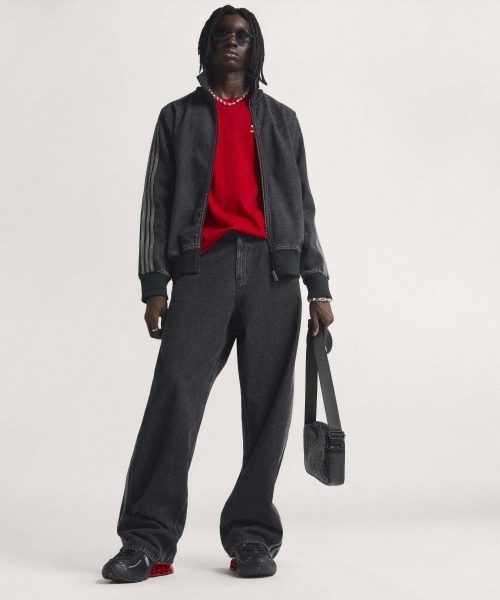adidas(アディダス)の「【adidas /アディダス】 ADICOLOR DENIM FIREBIRD TRACK TOP/ アディカラー デニム ファイヤーバード トラックトップ /CV103 DE291(ブルゾン・メンズ・インディゴブルー/ブラック・XL/L/M)」の4枚目の写真