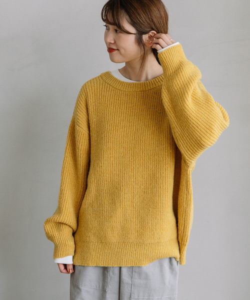 POU DOU DOU（プードゥドゥ）の「あぜ編みラメニットカーディガン（カーディガン/ボレロ・レディース・グレー/ブルー/アイボリー/イエロー・M）」の5枚目の写真