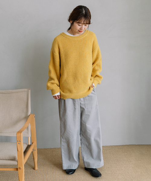 POU DOU DOU（プードゥドゥ）の「あぜ編みラメニットカーディガン（カーディガン/ボレロ・レディース・グレー/ブルー/アイボリー/イエロー・M）」の7枚目の写真