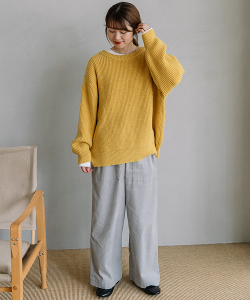 POU DOU DOU（プードゥドゥ）の「あぜ編みラメニットカーディガン（カーディガン/ボレロ・レディース・グレー/ブルー/アイボリー/イエロー・M）」の8枚目の写真