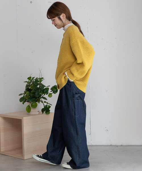 POU DOU DOU（プードゥドゥ）の「あぜ編みラメニットカーディガン（カーディガン/ボレロ・レディース・グレー/ブルー/アイボリー/イエロー・M）」の12枚目の写真