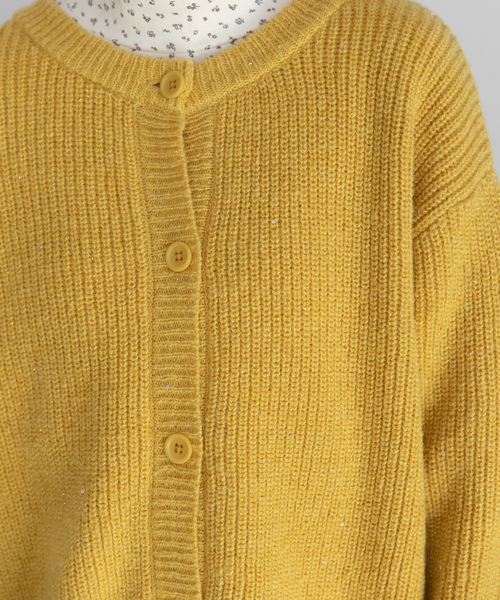 POU DOU DOU（プードゥドゥ）の「あぜ編みラメニットカーディガン（カーディガン/ボレロ・レディース・グレー/ブルー/アイボリー/イエロー・M）」の14枚目の写真