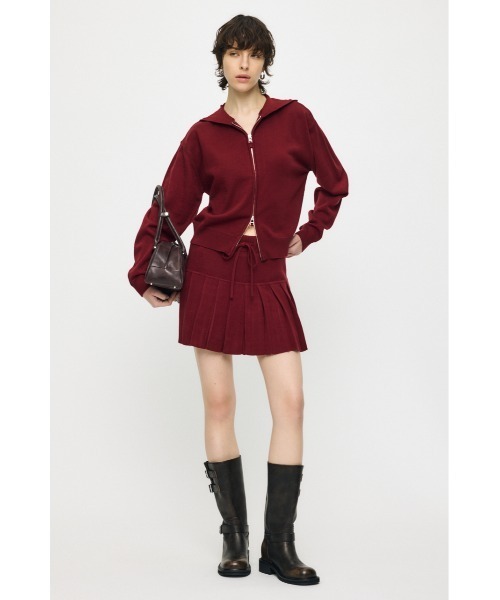 MOUSSY(マウジー)の「ZIP UP パーカー & PLEATED ミニスカート(ワンピース・レディース・杢グレー/ブラック/バーガンディー・1/2)」の10枚目の写真