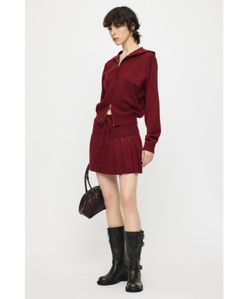 MOUSSY(マウジー)の「ZIP UP パーカー & PLEATED ミニスカート(ワンピース・レディース・杢グレー/ブラック/バーガンディー・1/2)」の11枚目の写真