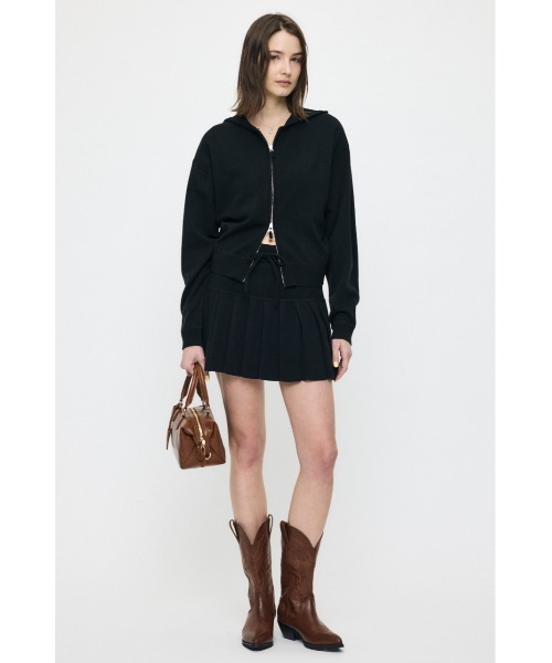 MOUSSY(マウジー)の「ZIP UP パーカー & PLEATED ミニスカート(ワンピース・レディース・杢グレー/ブラック/バーガンディー・1/2)」の5枚目の写真