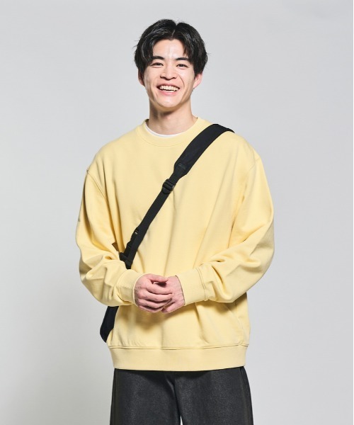 BACK NUMBER(バックナンバー)の「【BACK NUMBER】ピグメント加工クルーネックトレーナー (ドロップショルダー / ボックスシルエット / ユニセックス)(スウェット・メンズ・ネイビー/イエロー/サックスブルー/ブラック/ブラウン/グリーン・S/M/XL/L)」の1枚目の写真
