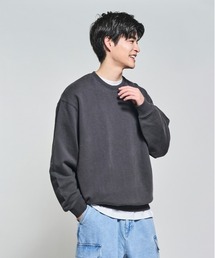 Right-on（ライトオン）の「【BACK NUMBER】ピグメント加工クルーネックトレーナー (ドロップショルダー / ボックスシルエット / ユニセックス)（スウェット）」