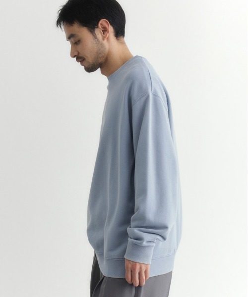 BACK NUMBER(バックナンバー)の「【BACK NUMBER】ピグメント加工クルーネックトレーナー (ドロップショルダー / ボックスシルエット / ユニセックス)(スウェット・メンズ・ネイビー/イエロー/サックスブルー/ブラック/ブラウン/グリーン・S/M/XL/L)」の8枚目の写真