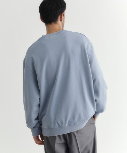 BACK NUMBER(バックナンバー)の「【BACK NUMBER】ピグメント加工クルーネックトレーナー (ドロップショルダー / ボックスシルエット / ユニセックス)(スウェット・メンズ・ネイビー/イエロー/サックスブルー/ブラック/ブラウン/グリーン・S/M/XL/L)」の9枚目の写真