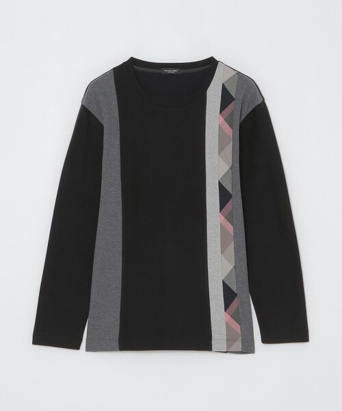 セール】【一部店舗限定】チェックストライプパッチワークニットソー