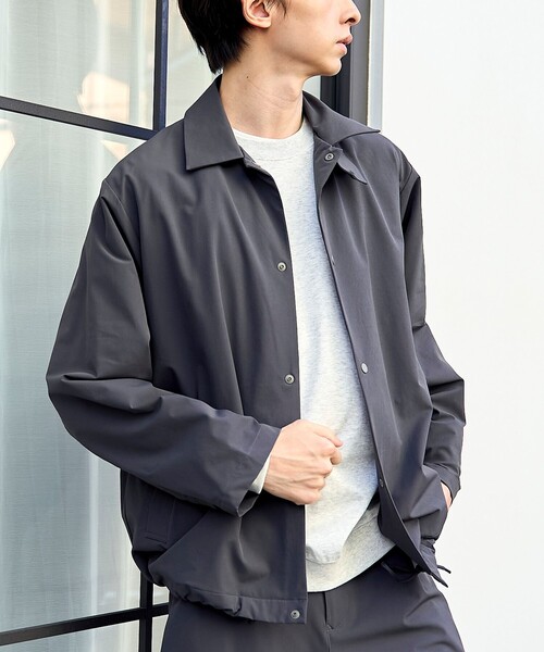 coen(コーエン)の「ストレッチテックナイロンカバーオール【ストレッチ、はっ水、耐摩耗性、UVカット】(カバーオール・メンズ・ブラック/ベージュ/オリーブ/ダークグレー・S/M/L/XL)」の3枚目の写真