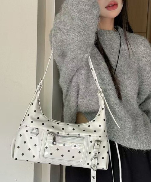 Ressaca(レサーカ)の「クリアポケット付きドット柄ショルダーバッグ(ショルダーバッグ・レディース・ホワイト/ブラック・FREE)」の6枚目の写真