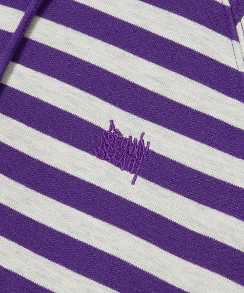 BROWNBREATH（ブラウンブレス）の「W STRIPE TAG CROP HOODIE - PURPLE/OATMEAL（パーカー・レディース・その他・S/M）」の4枚目の写真