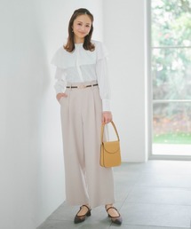 STRAWBERRY-FIELDS | 【元宝塚トップ娘役 舞空瞳さん着用】パウダーツイル_タックストレートパンツ(スラックス)