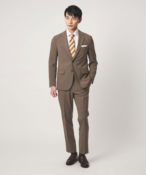 green label relaxing(グリーンレーベルリラクシング)の「A+ TWPU チドリ スリム セットアップ パンツ スラックス -ウォッシャブル・ストレッチ・ウエストアジャスター-(スーツパンツ・メンズ・ブラウン系・XXL/M/XL/L/S)」の4枚目の写真