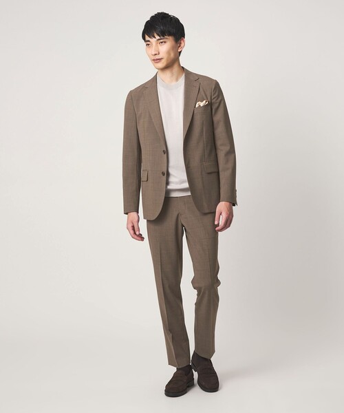 green label relaxing(グリーンレーベルリラクシング)の「A+ TWPU チドリ スリム セットアップ パンツ スラックス -ウォッシャブル・ストレッチ・ウエストアジャスター-(スーツパンツ・メンズ・ブラウン系・XXL/M/XL/L/S)」の6枚目の写真