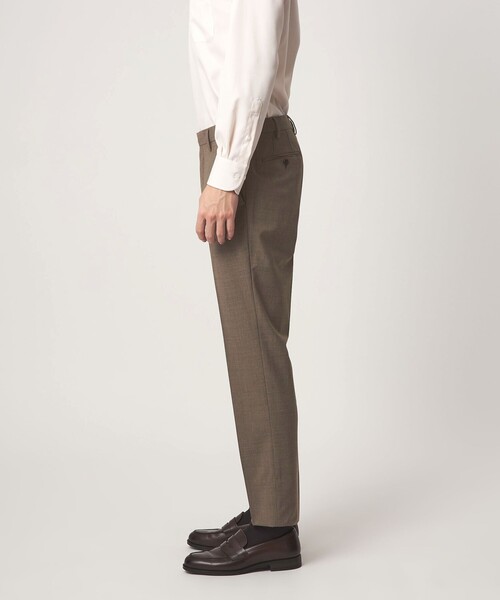 green label relaxing(グリーンレーベルリラクシング)の「A+ TWPU チドリ スリム セットアップ パンツ スラックス -ウォッシャブル・ストレッチ・ウエストアジャスター-(スーツパンツ・メンズ・ブラウン系・XXL/M/XL/L/S)」の8枚目の写真