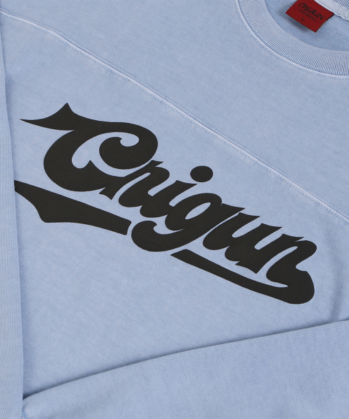 CRIGUN（クリガン）の「FOOTBALL CREW LONG SLEEVE PIGMENT BLUE（Tシャツ/カットソー・レディース・スカイブルー・SMALL/MEDIUM/LARGE/X-LARGE）」の6枚目の写真