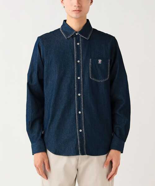 BEAMS HEART(ビームスハート)の「【6/18値下げ】コーヒー エンブレム ステッチ デニムシャツ(シャツ/ブラウス・メンズ・ブラック/インディゴブルー・XL/L/M/S)」の12枚目の写真