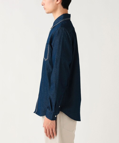 BEAMS HEART(ビームスハート)の「【6/18値下げ】コーヒー エンブレム ステッチ デニムシャツ(シャツ/ブラウス・メンズ・ブラック/インディゴブルー・XL/L/M/S)」の13枚目の写真