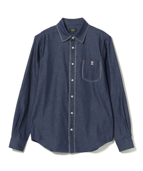 BEAMS HEART(ビームスハート)の「【6/18値下げ】コーヒー エンブレム ステッチ デニムシャツ(シャツ/ブラウス・メンズ・ブラック/インディゴブルー・XL/L/M/S)」の21枚目の写真