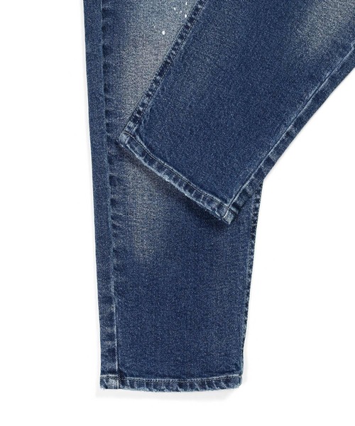 The DUFFER of ST.GEORGE（ザダファーオブセントジョージ）の「【WEB限定アイテム】「GUM STRETCH DENIM」USED PAINT JEANS：超伸縮「ガムストレッチ デニム」ユーズドペイント スリムジーンズ（デニムパンツ・メンズ・インディゴブルー・X-LARGE/LARGE/MEDIUM/SMALL）」の11枚目の写真