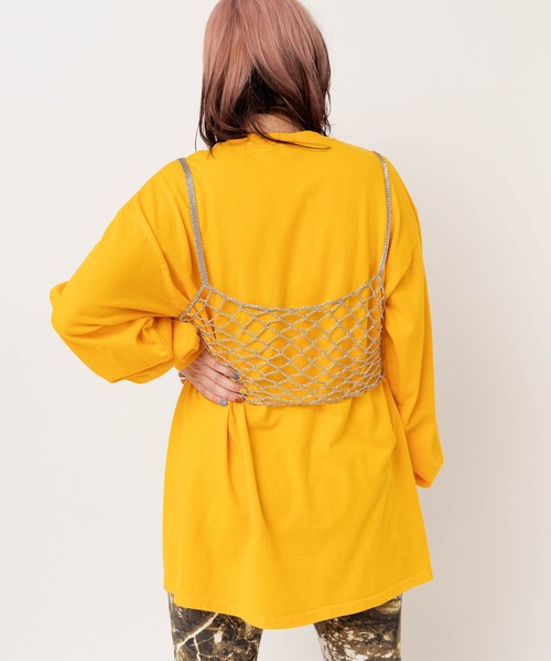 RNA（アールエヌエー）の「K2744 メタルヤーンハーフキャミ（キャミソール・レディース・ピンク/シルバー・MEDIUM）」の6枚目の写真