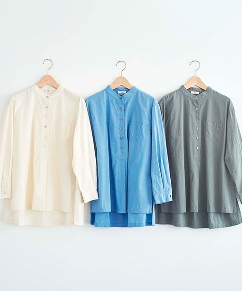 HAU(ハウ)の「スタンドカラーシャツ "noble"(シャツ/ブラウス・レディース・グレー/サックスブルー/アイボリー・MEDIUM)」の10枚目の写真