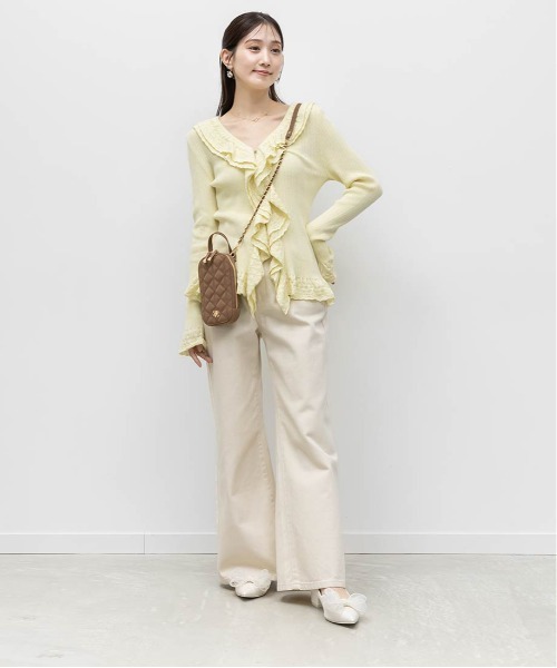 RANDA(ランダ)の「2WAY シアーリボンチャンキーヒールパンプス(パンプス・レディース・アイボリー/ブルー/ブラック・25/24.5/22.5/23.5/24/22/23/25.5)」の4枚目の写真