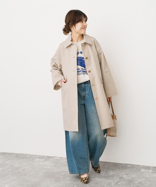 Spick & Span（スピックアンドスパン）の「TRADITIONAL WEATHERWEAR 別注LINTON *（ステンカラーコート・レディース・ベージュ/ブラック・34）」の4枚目の写真