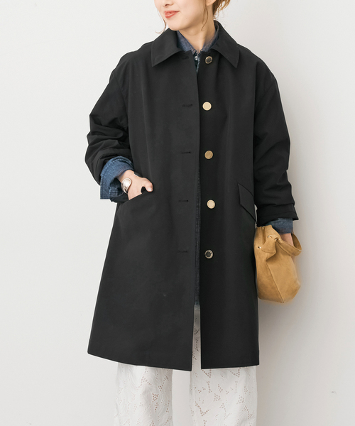 Spick & Span（スピックアンドスパン）の「TRADITIONAL WEATHERWEAR 別注LINTON *（ステンカラーコート・レディース・ベージュ/ブラック・34）」の5枚目の写真