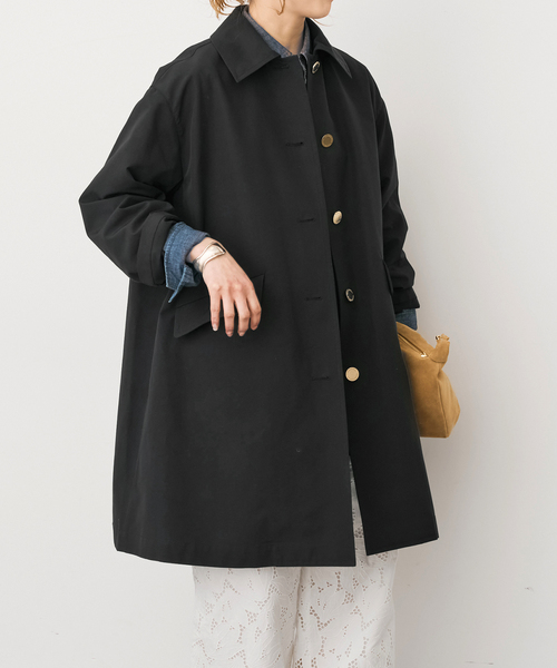 Spick & Span（スピックアンドスパン）の「TRADITIONAL WEATHERWEAR 別注LINTON *（ステンカラーコート・レディース・ベージュ/ブラック・34）」の6枚目の写真