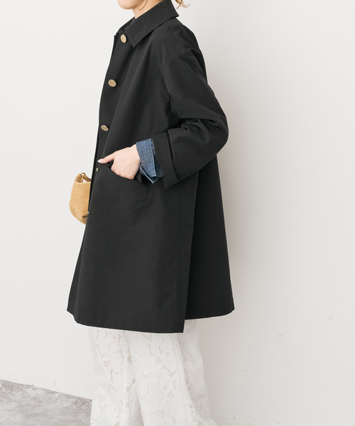 Spick & Span（スピックアンドスパン）の「TRADITIONAL WEATHERWEAR 別注LINTON *（ステンカラーコート・レディース・ベージュ/ブラック・34）」の7枚目の写真