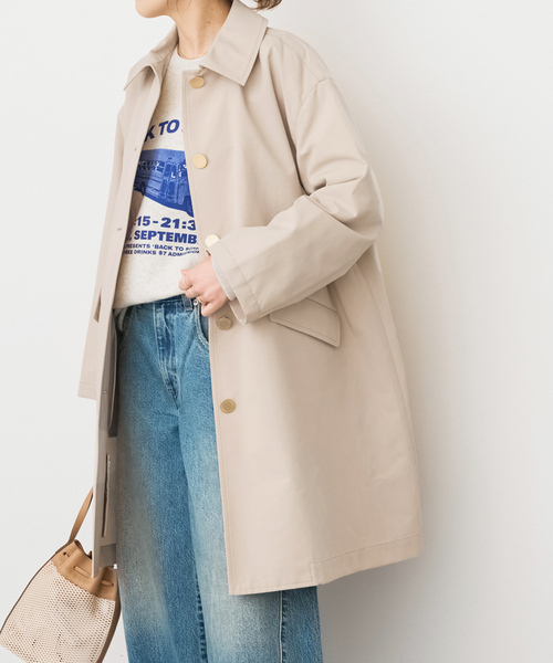 Spick & Span（スピックアンドスパン）の「TRADITIONAL WEATHERWEAR 別注LINTON *（ステンカラーコート・レディース・ベージュ/ブラック・34）」の12枚目の写真
