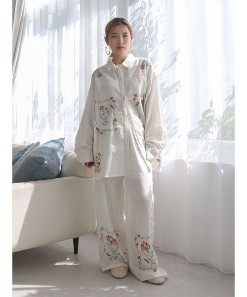 Ungrid（アングリッド）の「エンブロイダリーエスニックシャツ（シャツ/ブラウス・レディース・オフホワイト/オレンジ/ブラック・FREE）」の16枚目の写真