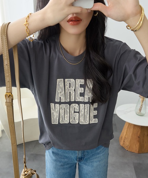 ReDial(リダイアル)の「レースロゴTシャツ(Tシャツ/カットソー・レディース・ライトグレー/チャコールグレー/ホワイト・M/L/LL/3L)」の15枚目の写真