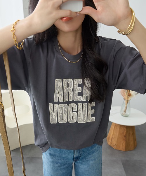 ReDial(リダイアル)の「レースロゴTシャツ(Tシャツ/カットソー・レディース・ライトグレー/チャコールグレー/ホワイト・M/L/LL/3L)」の17枚目の写真