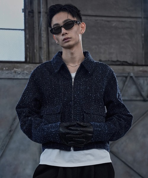 LANDNESS（ランドネス）の「【LANDNESS/ランドネス】NEP DENIM ZIP JACKET/ネップデニムジップジャケット（デニムジャケット・メンズ・ブラック/インディゴブルー・S/M/L）」の2枚目の写真