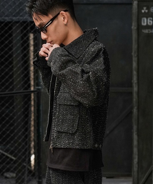 LANDNESS（ランドネス）の「【LANDNESS/ランドネス】NEP DENIM ZIP JACKET/ネップデニムジップジャケット（デニムジャケット・メンズ・ブラック/インディゴブルー・S/M/L）」の7枚目の写真