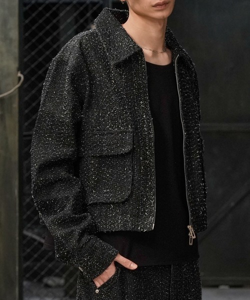 LANDNESS（ランドネス）の「【LANDNESS/ランドネス】NEP DENIM ZIP JACKET/ネップデニムジップジャケット（デニムジャケット・メンズ・ブラック/インディゴブルー・S/M/L）」の4枚目の写真