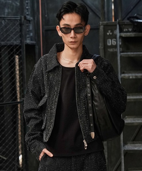 LANDNESS（ランドネス）の「【LANDNESS/ランドネス】NEP DENIM ZIP JACKET/ネップデニムジップジャケット（デニムジャケット・メンズ・ブラック/インディゴブルー・S/M/L）」の6枚目の写真