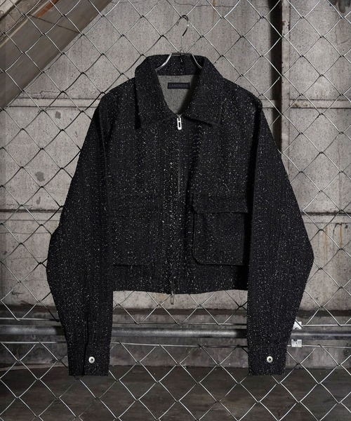 LANDNESS（ランドネス）の「【LANDNESS/ランドネス】NEP DENIM ZIP JACKET/ネップデニムジップジャケット（デニムジャケット・メンズ・ブラック/インディゴブルー・S/M/L）」の3枚目の写真