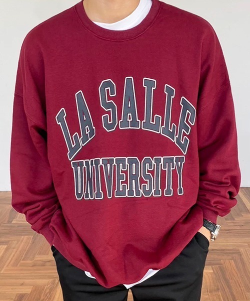 NOWLE（ノウル）の「【NOWLE】LA SALLE UNIVERSITY アーチロゴ カレッジプリント クルーネック スウェット（スウェット・メンズ・ワインレッド/ブラック・MEDIUM/SMALL/X-LARGE/LARGE）」の19枚目の写真