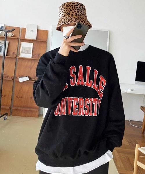NOWLE（ノウル）の「【NOWLE】LA SALLE UNIVERSITY アーチロゴ カレッジプリント クルーネック スウェット（スウェット・メンズ・ワインレッド/ブラック・MEDIUM/SMALL/X-LARGE/LARGE）」の13枚目の写真