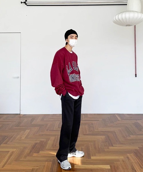 NOWLE（ノウル）の「【NOWLE】LA SALLE UNIVERSITY アーチロゴ カレッジプリント クルーネック スウェット（スウェット・メンズ・ワインレッド/ブラック・MEDIUM/SMALL/X-LARGE/LARGE）」の21枚目の写真