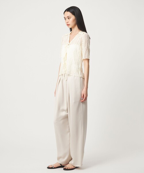 EMMEL REFINES（エメルリファインズ）の「＜EMMEL REFINES＞EM ハンマーサテン イージー パンツ（その他パンツ・レディース・ナチュラル/ダークブラウン・S/M）」の8枚目の写真