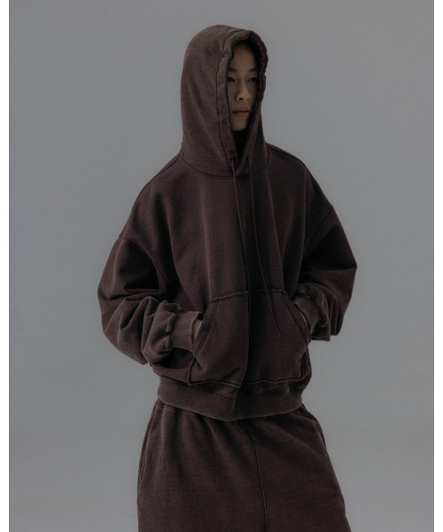 ANGLAN(アングラン)の「Heavyweight Washed Hoodie - Brown(パーカー・メンズ・その他・ONE SIZE)」の7枚目の写真